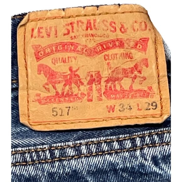 Levi’s 517 Red Tab Bootcut Jeans 34x29 Medium Wash - Picture 3 of 8